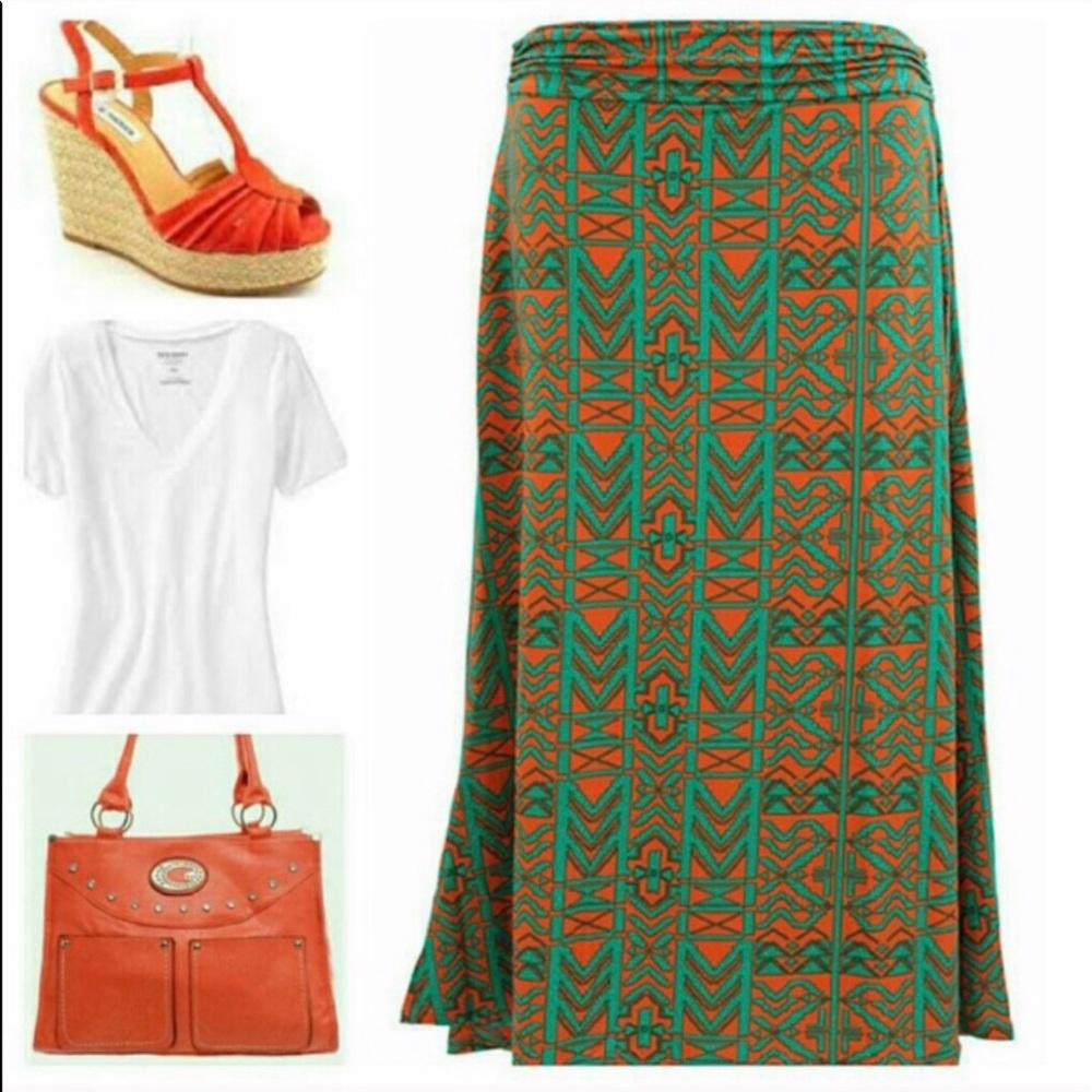 Aztec Print Maxi Skirt